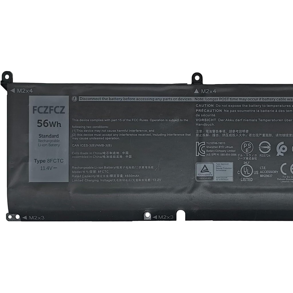 8FCTC แบตเตอรี่ 56Wh สําหรับ Dell Alienware M15 R3 R4 R5 R6 R7 M17 R3 R4 Precision 5550 5560 5570 55