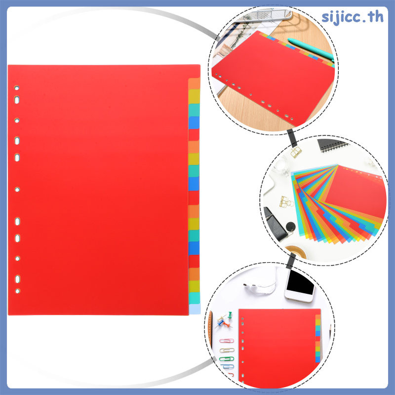 Binders พร้อม Dividers Key Index Page Board Folder Divding Line Partition Tab sijicc