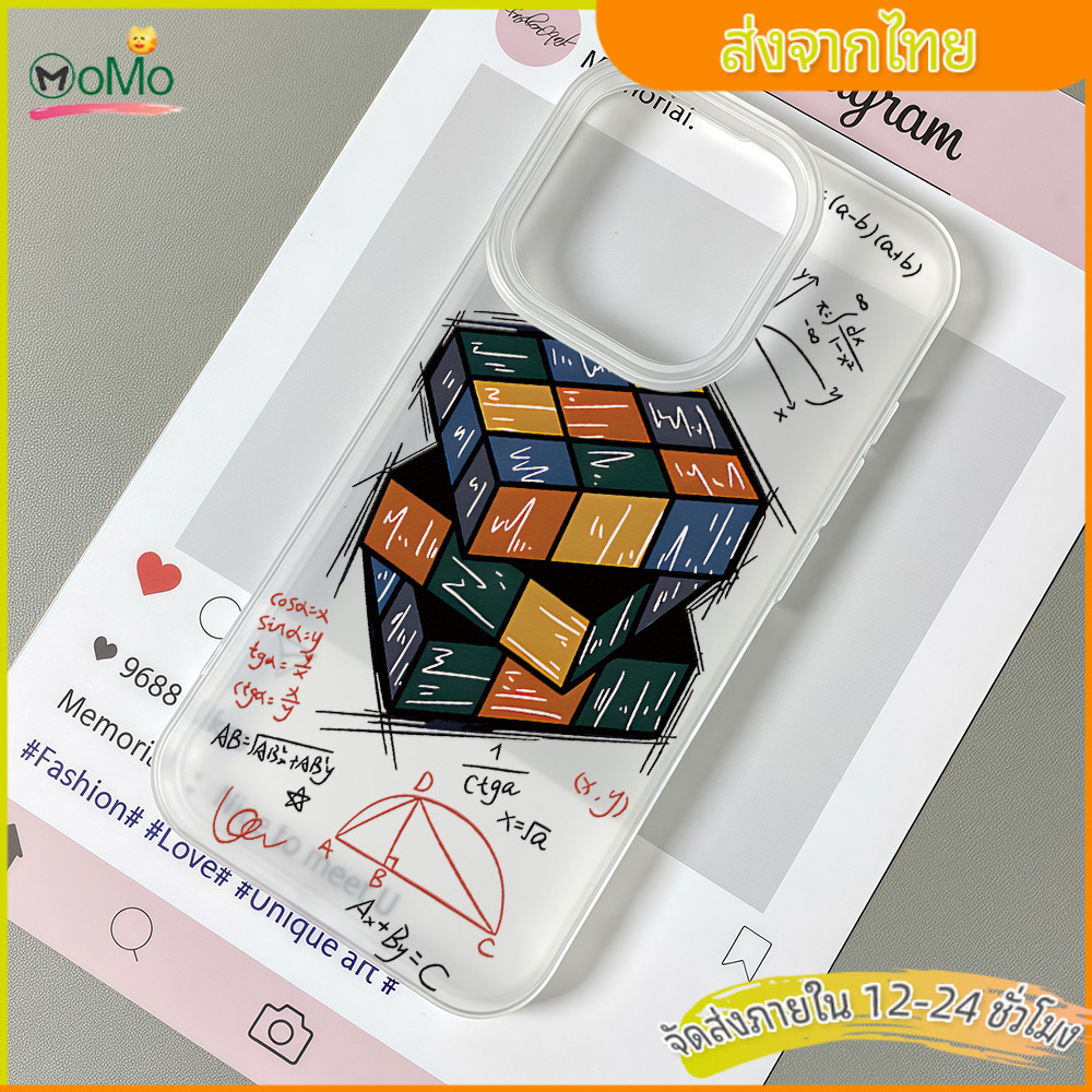 ลูกบาศก์รูบิค ภาพวาดสี เคสสำหรับไอโฟน11 12 13 14plus 15PRO 16promax กรณีมือถือfor iphone 11 13 16 6/