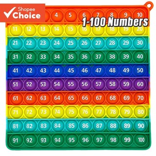6.8in(17.3cm) 1-100 Numbers Counting Math Games Pop Toy , Quick Push Pop Fidget Toy , Montessori Educational Stationery Activity Games for Kids, For Christmas Gift