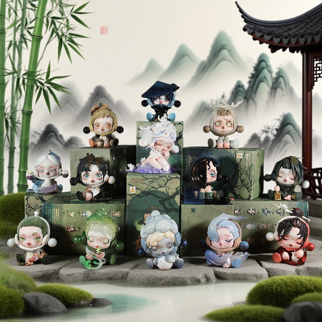 POPMART SKULLPANDA POPMART SKULLPANDA POPMART SKULLPANDA POPMART Series Mystery Box ของขวัญรูปอินเทร