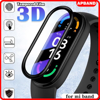 3D Anti gores หน้าจอ Mi band 10 9 8 7 6 5 4 Xiao Mi Mi band Full Screen Protector ฟิล์มกระจกนิรภัยสีดำด้านข้าง