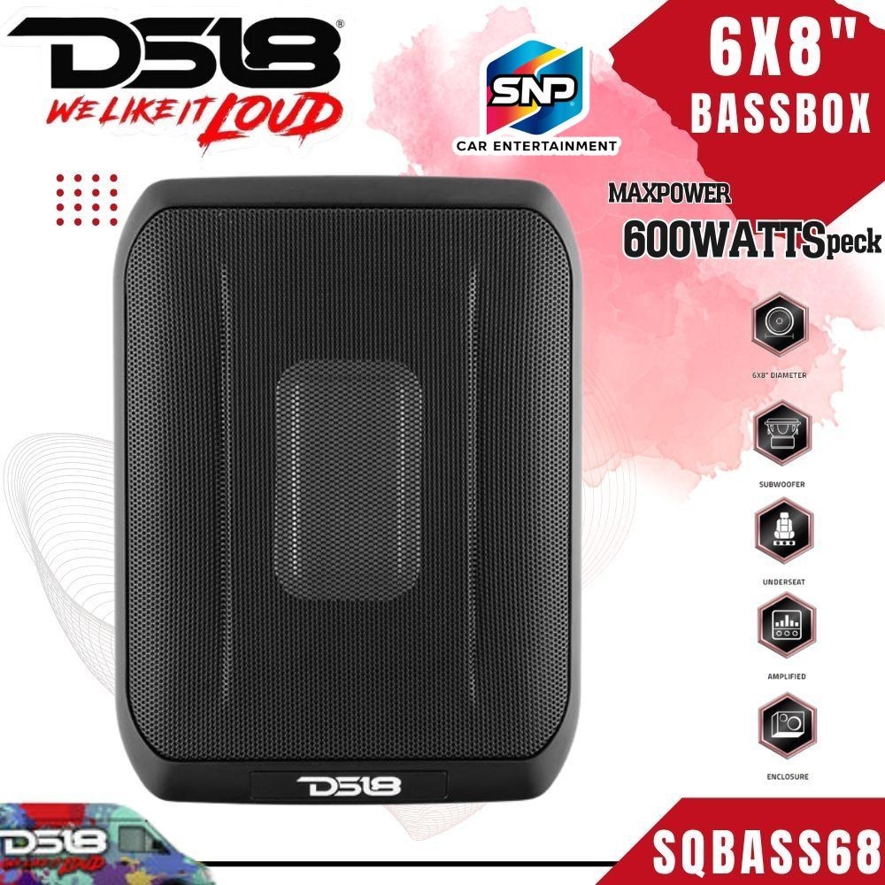 ซับบ็อกซ์ DS18 ขนาด 6x8 นิ้ว รุ่น SQBASS68 600W เบสหนักแน่น เสียงดี ใช้ได้กับรถทุกรุ่น