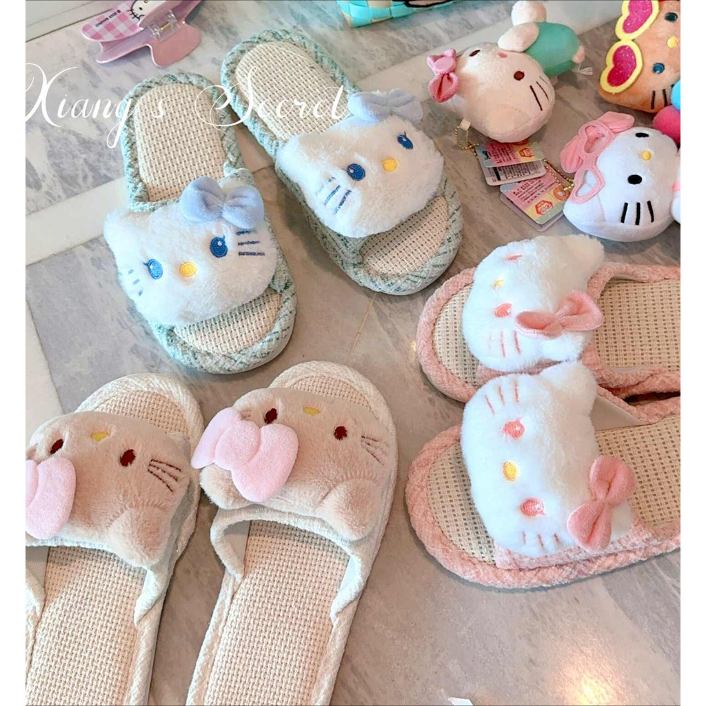 พร้อมส่ง❤️ รองเท้า Kitty คิตตี้ Slipper ขนนุ่ม ราคา ถูกที่สุด ดีลบีเคเค