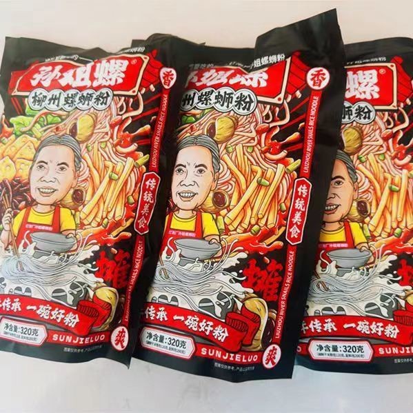 Sister Sun บะหมี่หอยทาก Bagged บะหมี่หอยทาก Liuzhou แท้ Guangxi Special Sister Sun แนะนําอาหารสําเร็