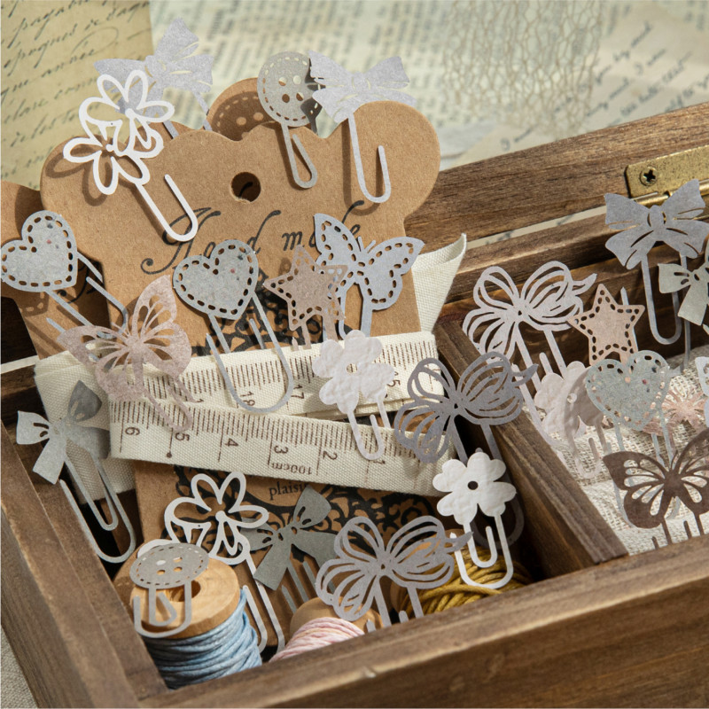KOWEI 30 ชิ้น [Pick Up Collection Series] Retro Hollowed Out บัญชีมือ DIY ฐานวัสดุกระดาษสีขาวกระดาษคราฟท์ Deco กระดาษ Scrapbooking สติกเกอร์สมุดภาพชุด