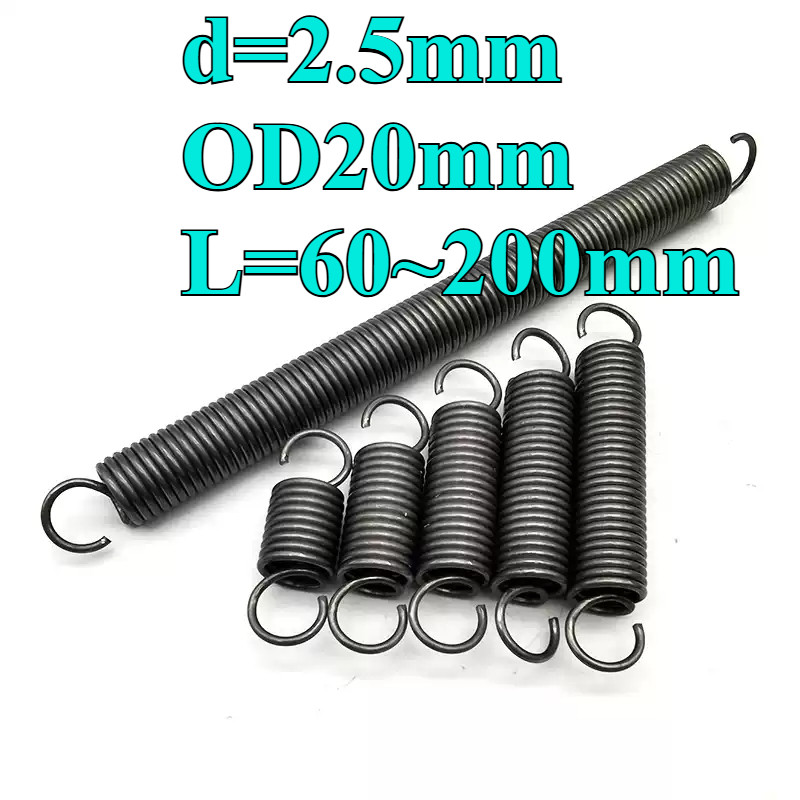 测的Tension สปริง/สปริง d=2.5mm,OD20mm,L=60~200mm สปริงดึงพร้อมตะขอ ทาประตูโรงรถ bunnings เครื่องแกว่ง