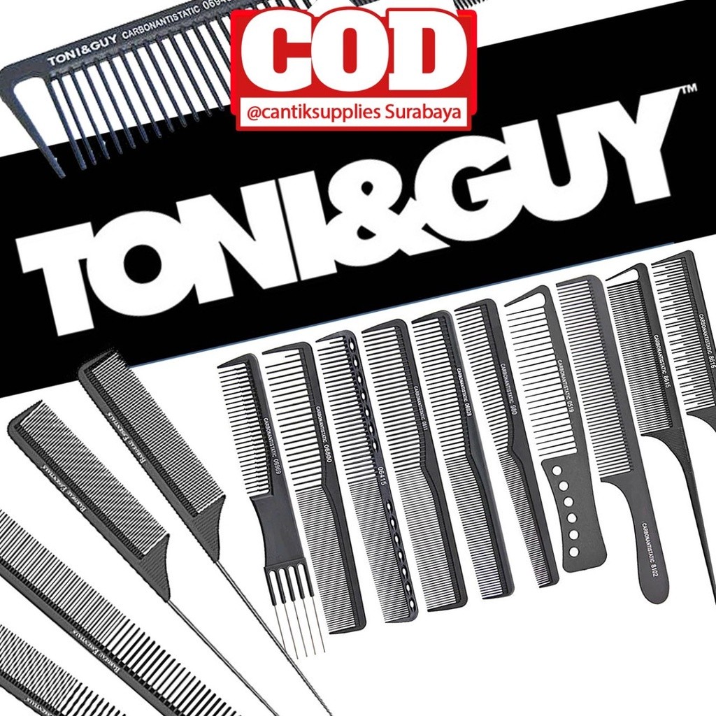 TONY&GUY COMB TONY GUY Barbershop หวีตัดผมร้านทําผมสีดํา