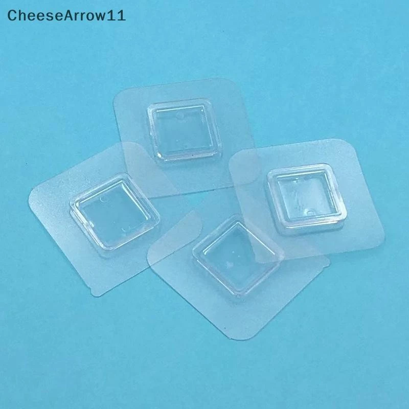 CHE 1 ชิ้น Wall Self กาวตะขอลวดโปร่งใสชั้นวาง Wall Mount สติกเกอร์ด้านข้าง Fixing Patch สําหรับห้องครัวห้องน้ํา Gadget TH