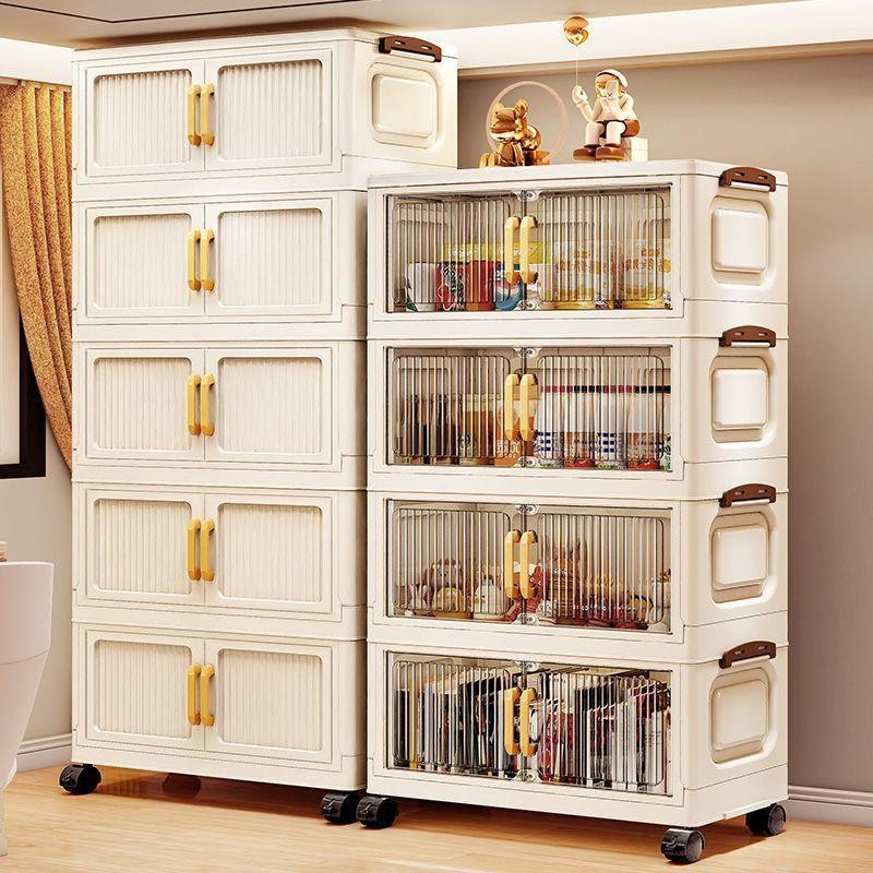 Clear plastic storage cabinet, stackable, large capacity storage box, kitchen cabinet, drawer storag