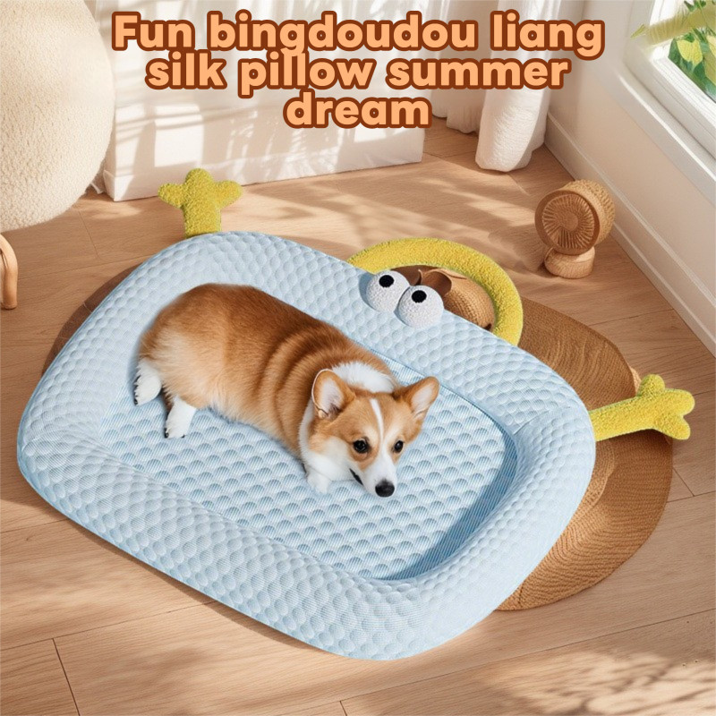 เสื่อสุนัขเสื่อน้ําแข็งเสื่อระบายความร้อนน้ําแข็งถั่วเตียงสุนัขเหมาะสําหรับทุกฤดูกาล