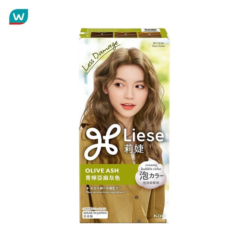 Liese ลิเซ่ ครีมมี่ บับเบิ้ล คัลเลอร์ โอลีฟ แอช น้ำตาลเทาอ่อนเหลือบเขียว