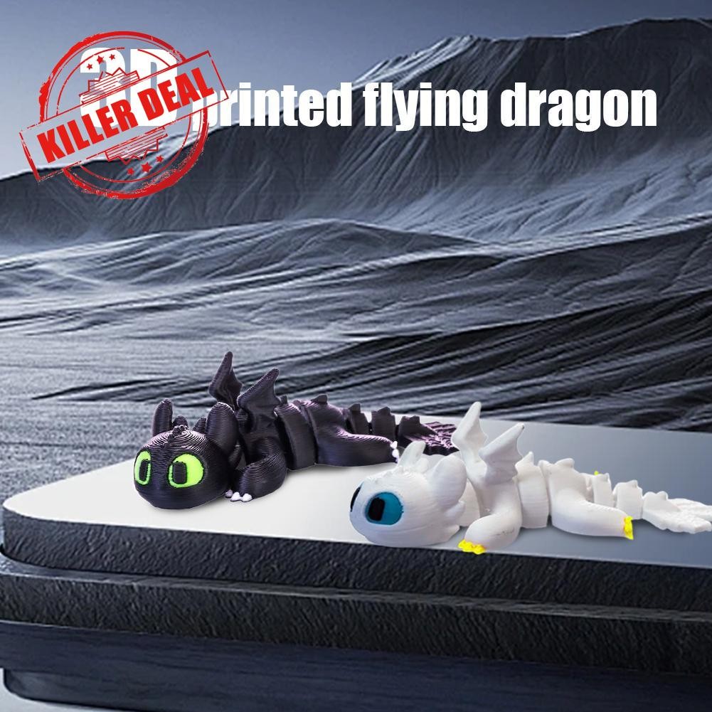 Gravity 3d การพิมพ์ Toothless Dragon Trainer Flying Movable Wings Joint เครื่องประดับตกแต่ง M7m1