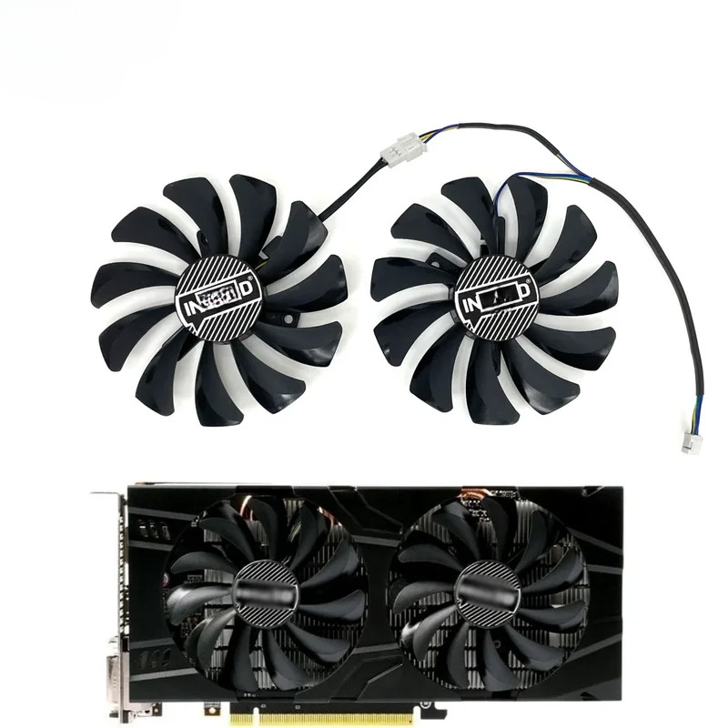 ยี่ห้อใหม่ 2pcs 85 มม.P106 GTX 1060 Cooler พัดลม DC 12V 4Pin พัดลมเปลี่ยนสําหรับ INNO3D GeForce GTX 