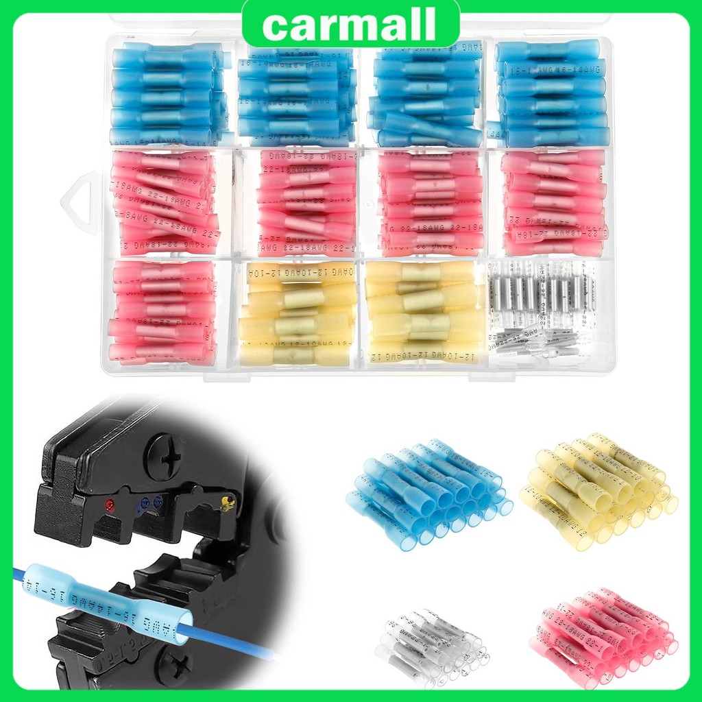 340 ชิ้น Butt Splice Crimp Connector ชุดความร้อนหดสายไฟสําหรับรถจักรยานยนต์ RV SHOPSBC5380