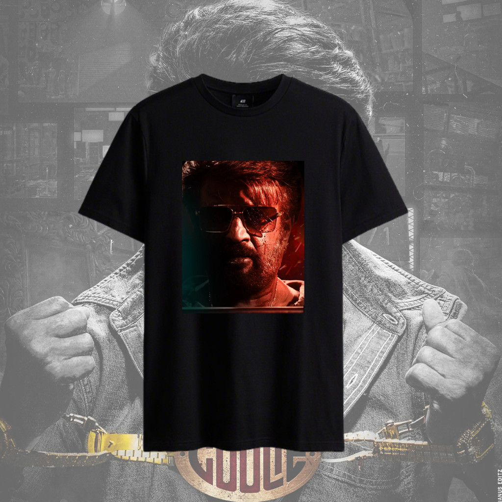 Coolie Rajini T เสื้อ SUPER STAR RAJINI เสื้อ Coolie ภาพยนตร์ 100% ผ้าฝ้ายแขนสั้นสําหรับ Unisex ผู้ห
