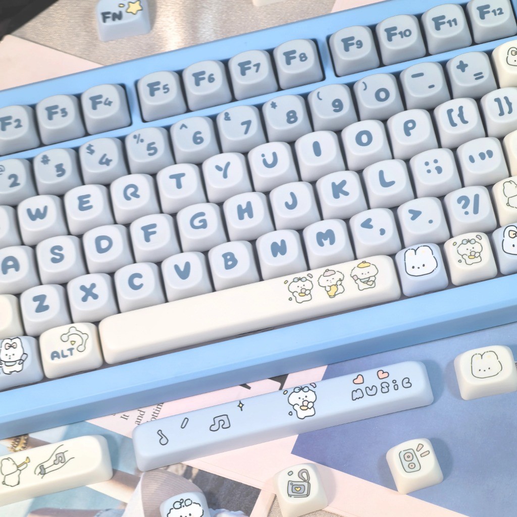 Band สุนัข Keycaps MOA โปรไฟล์ 120 คีย์ PBT Dye Sublimation Mechanical Keycaps Wooting Madlion Aula 