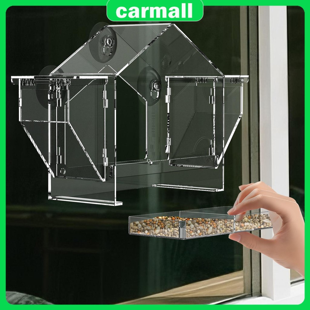 PS โปร่งใสใส Bird Feeder กระรอก Proof House Shape Bird Feeder Secure สําหรับ Garden SHOPSBC0332