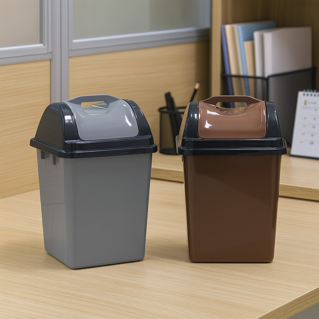 Greenware ถังขยะ ไซส์เล็ก ความจุ 3.8 ลิตร (17x17x27 CM.) ฝาสวิง รุ่น GW-806