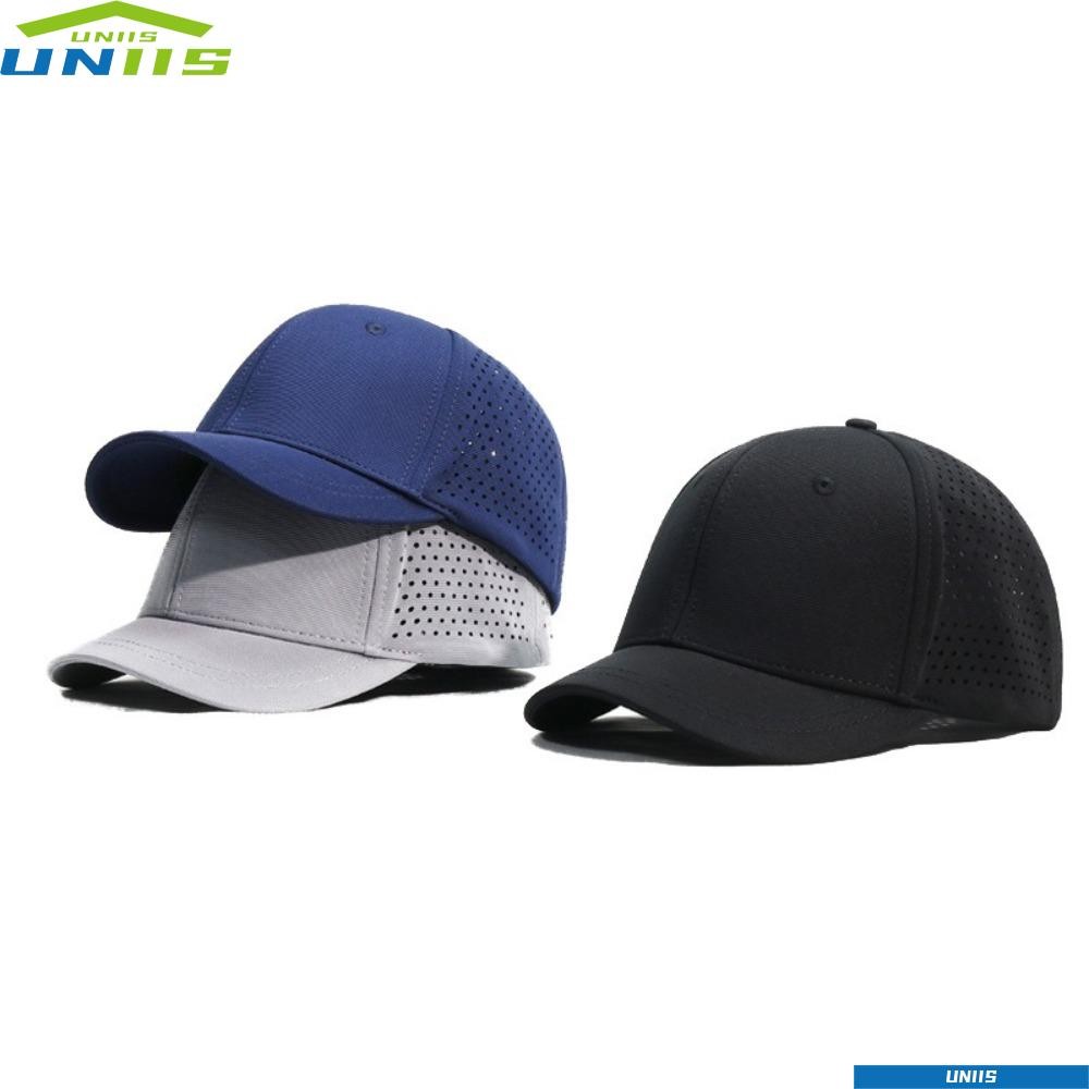 UNIIS Back Closed Fit Caps, Hard Top ปรับความยืดหยุ่น 5 ซม.หมวกเบสบอลปีกสั้น,อเนกประสงค์สีทึบ Breathable กีฬา Umpire หมวก