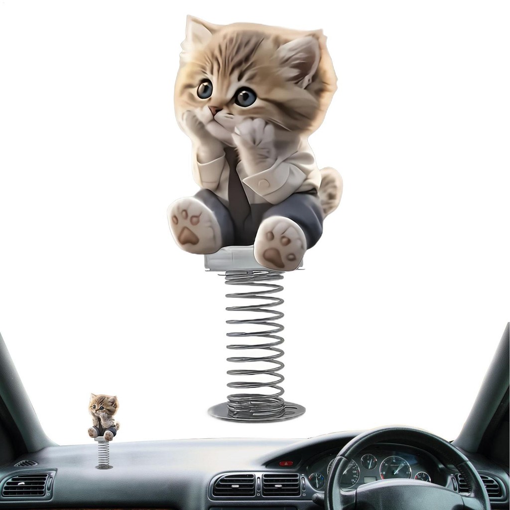 Dashboard ตกแต่ง Bobble ลูกแมว Dashboard Dancer ตกแต่งตลกเต้นรําของเล่นอุปกรณ์ตกแต่งภายในน่ารัก 2D อะคริลิค yikuiath