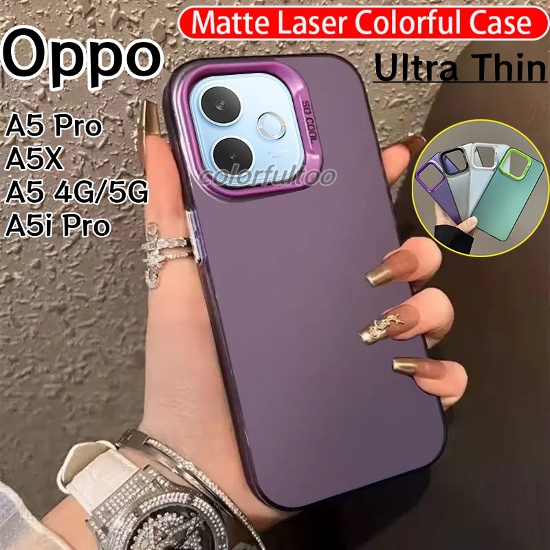 Oppo A6 Pro 5G Luxury Soft TPUซิลิโคนสําหรับOppo A6 A5 Pro A5Pro A5X A5 A5i Pro OppoA5 A6Pro 4G 5G 2025 ปลอกกันกระแทกกันชนโลหะออโรร่าผิวเคลือบฝาครอบโทรศัพท์เชลล์