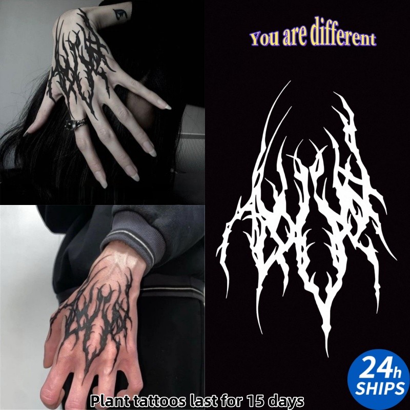 สติกเกอร์ลายสักTemporary Tattoo ภาพสัตว์ร้ายและหญิงสาวเซ็กซี่ คงทนได้นาน15วัน