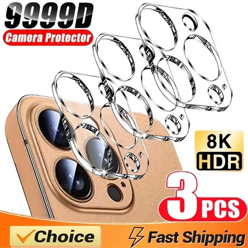 3 ชิ้น Ultra HD คลุมทั้งหมดกระจกนิรภัยใสกล้องเลนส์ Protector สําหรับ iPhone 16 15 14 13 12 11 Pro Max Plus CLEAR กล้องเลนส์ Protector ฟิล์มแก้ว