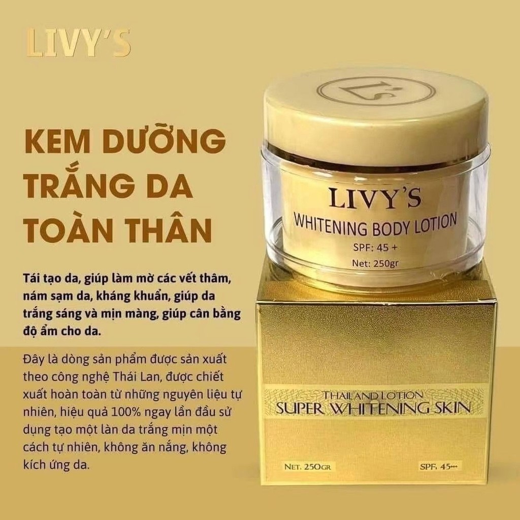 KEM DUONG TRANG BODY CAO CAP LIVYS VANG SPF 45+ ครีมกระชับสัดส่วนหลังคลอด QWQ