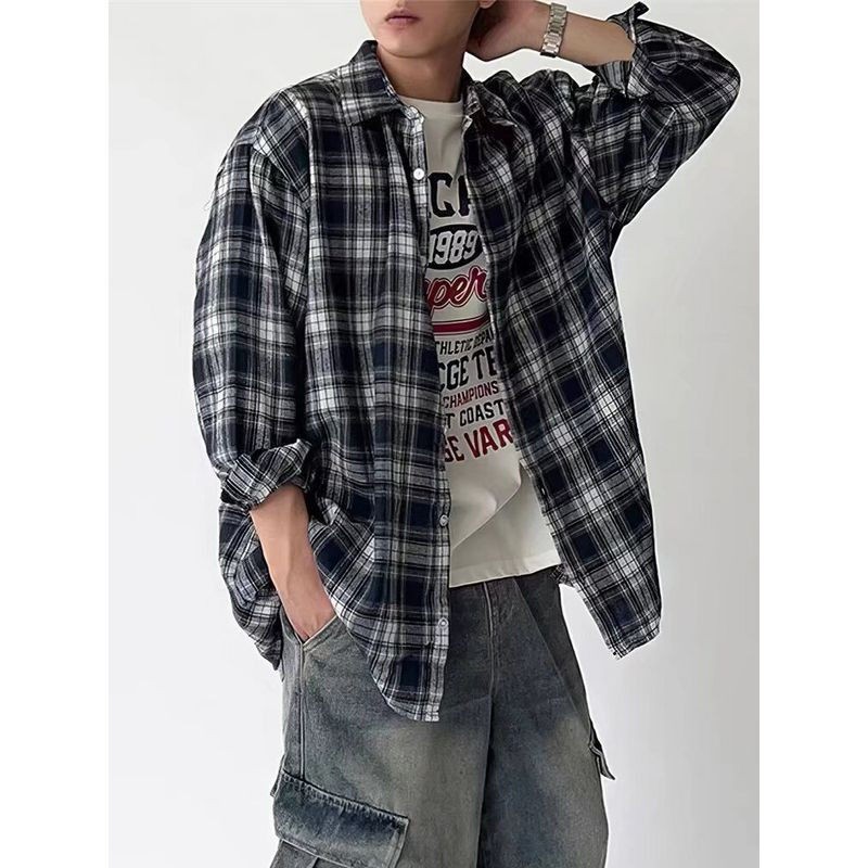 เสื้อเชิ้ตลายสก๊อต EERSHENSHI แบบ_unisex_แขนยาว ทรงหลวม สไตล์ลำลอง สำหรับฤดูใบไม้ผลิและฤดูใบไม้ร่วง มาใหม่!