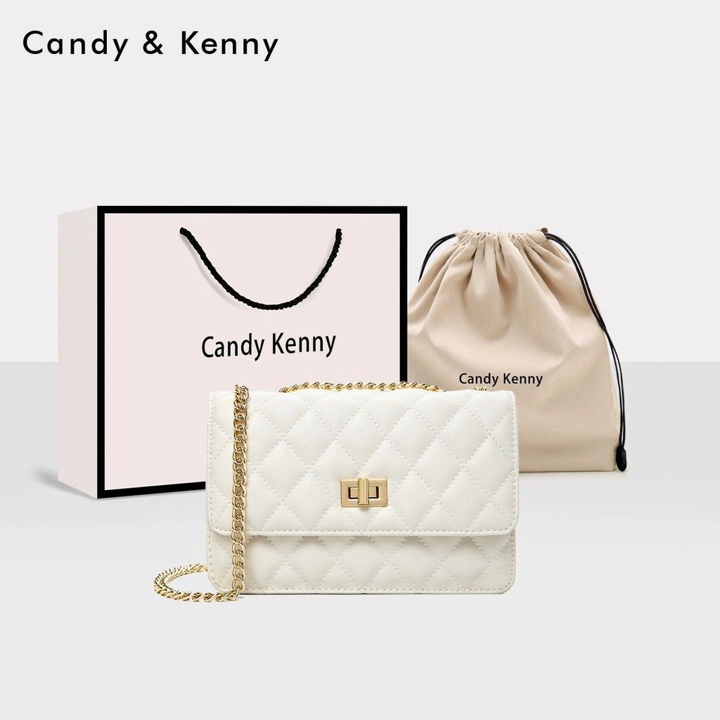Candy & Kenny Official Chanel Style Diamond Chain Bag สำหรับผู้หญิง กระเป๋าสะพายแฟชั่น