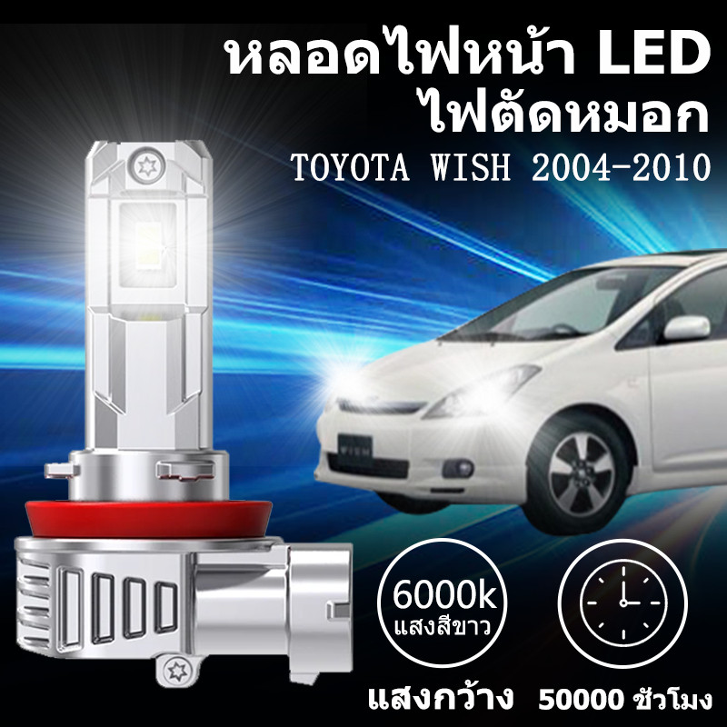 หลอดไฟตัดหมอกLED TOYOTA WISH 2004-2010 แสงขาว มีพัดลมในตัว ราคาต่อ 1 คู่พร้อมส่ง