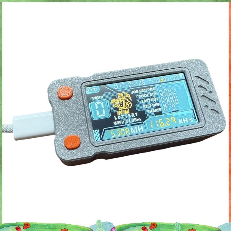 อัพเกรด Nerdminer Miner 117KH/S หน้าจอสี Mini Bitcoin BTC Miner BTC Solo Mining Miner Nerd Miner