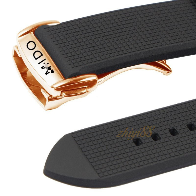 สายนาฬิกาซิลิโคนอ่อนนุ่ม 18-24 มม. สําหรับ Mi-do Commander/Navigator/Multifort | สายยางปลดเร็ว | ทนทาน&สบาย | พอดีสากล