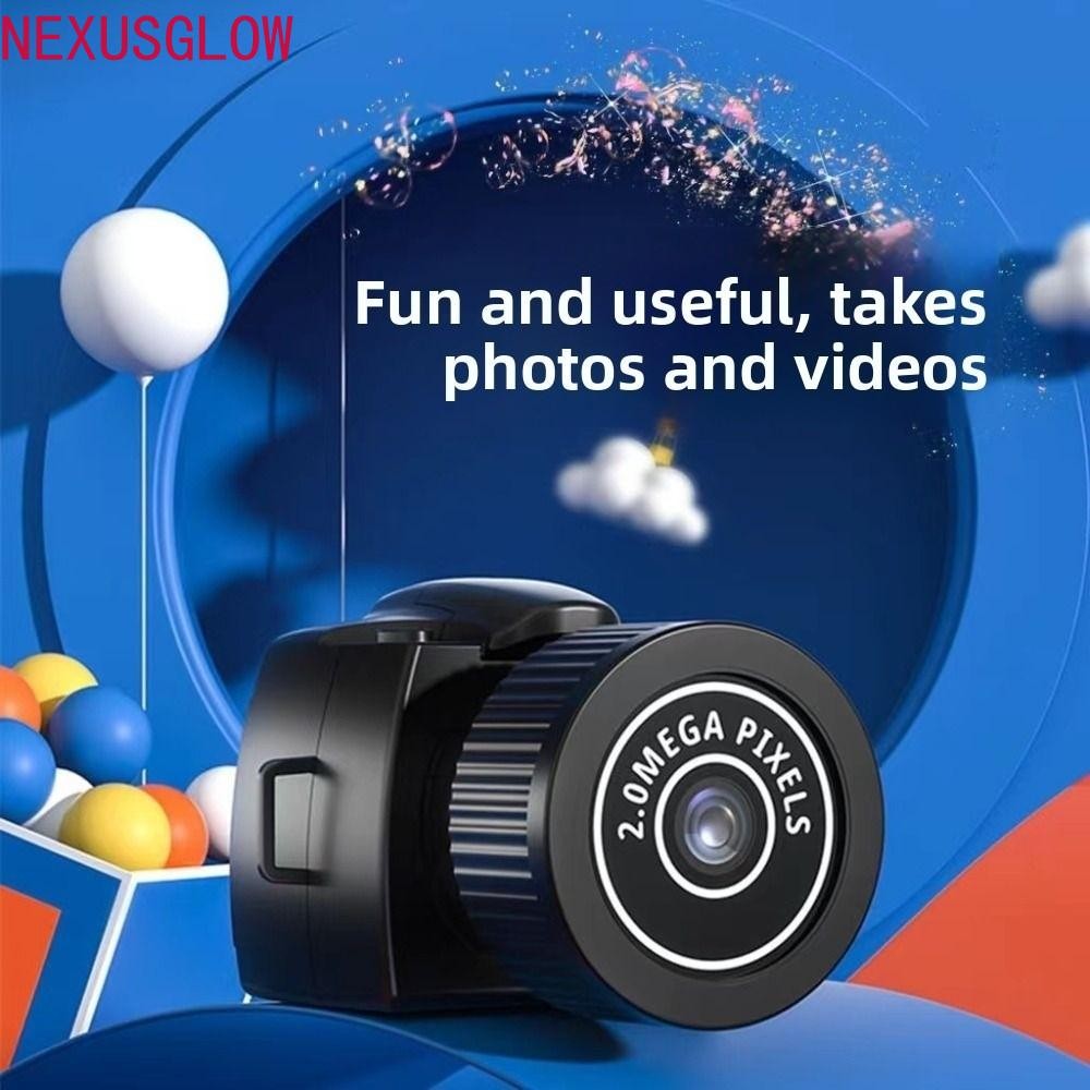 NEXUSGLOW Tiny Mini Camera, Video HD Mini Camera สําหรับเด็ก, Cycling Sports Camera Portable Black D