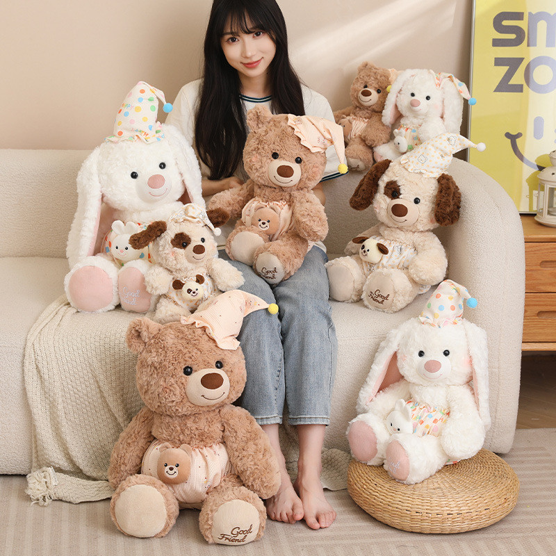 หมวกนอนกระตุกสุดน่ารัก🐰 ยุคการ์ตูนหมีขนหนา🐻 เห็ดกระตุกบุตร🎁 ของขวัญวันเด็ก🎉 ลด50%💥!