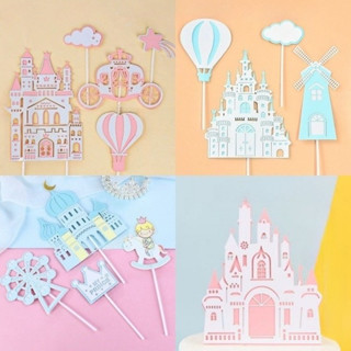 การ์ตูนปราสาทเค้กตกแต่งการ์ดปราสาทเจ้าชายเจ้าหญิงเด็กเค้กวัน…