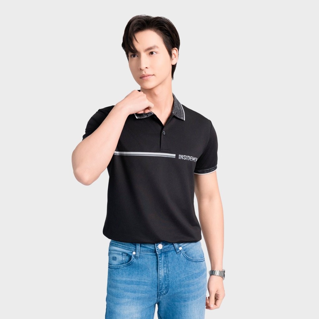 Insidemen เสื้อโปโลผู้ชายทรงสลิมฟิต IPS126AS2