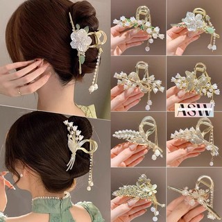 Jepit Rambut Korea Motif Bunga Kupu Kupu Rumbai Mutiara Wanita Jedai Aksesoris Fashion ASW JPT30