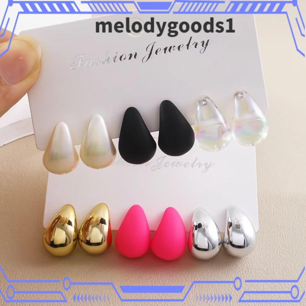 MELODYGOODS ต่างหูแบบหยดน้ำเรียบหรู 6 คู่ เหมาะสำหรับวันพิเศษและสวมใส่วันธรรมดา
