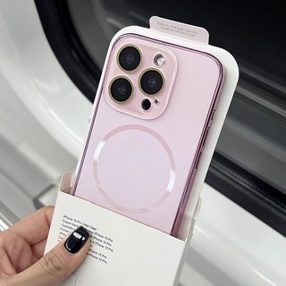 หรูหรา electroplate Frosted fine Circle Magnetic Case สําหรับ iPhone 16 15 14 13 12 11 Pro Max 15 16Plus เลนส์ป้องกัน Drop ทนกันกระแทก