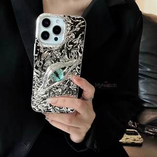ใหม่ 3D Creative Devils Eye Soft Case สําหรับ iPhone 17 16 15 14 13 12 11 Pro Max 14 15 16 Plus 17 Air สีไฟฟ้าเต็มรูปแบบกระจกหลุมขนาดใหญ่ Anti Falling ฝาครอบ