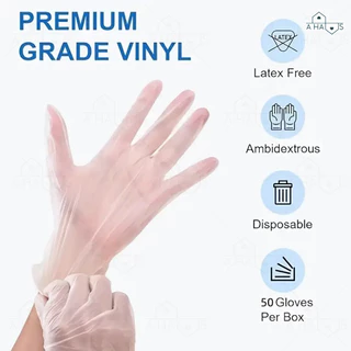 A HAUS ถุงมือ ถุงมือทำอาหาร พลาสติก TPE คุณภาพสูง เหนียว ยืดหยุ่น ใส่สบาย Food Grade ปลอดภัย ไร้กลิ่น แบบใช้แล้วทิ้ง
