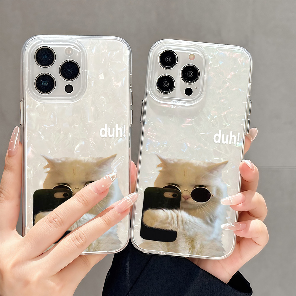 ✨ นี่ยม! ✨เคสพื้นหลังมันวาวเหมือนเปลือกหอย น่ารัก สําหรับIPhone16 14 13 12 11 6 7 8 plus Pro Promax X XR XSMAX BKWIMD071 - รูปที่ 5