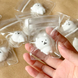 STARX 1-5PCS หมีขาวขนาดเล็ก Taba Squishy ของเล่น, ใหม่ช้า Rebound Mochi Fidget ของเล่น, Self Mocking Bear, ของเล่นบรรเทาความเครียด, ของขวัญสําหรับเด็กชายหญิงวันเกิด