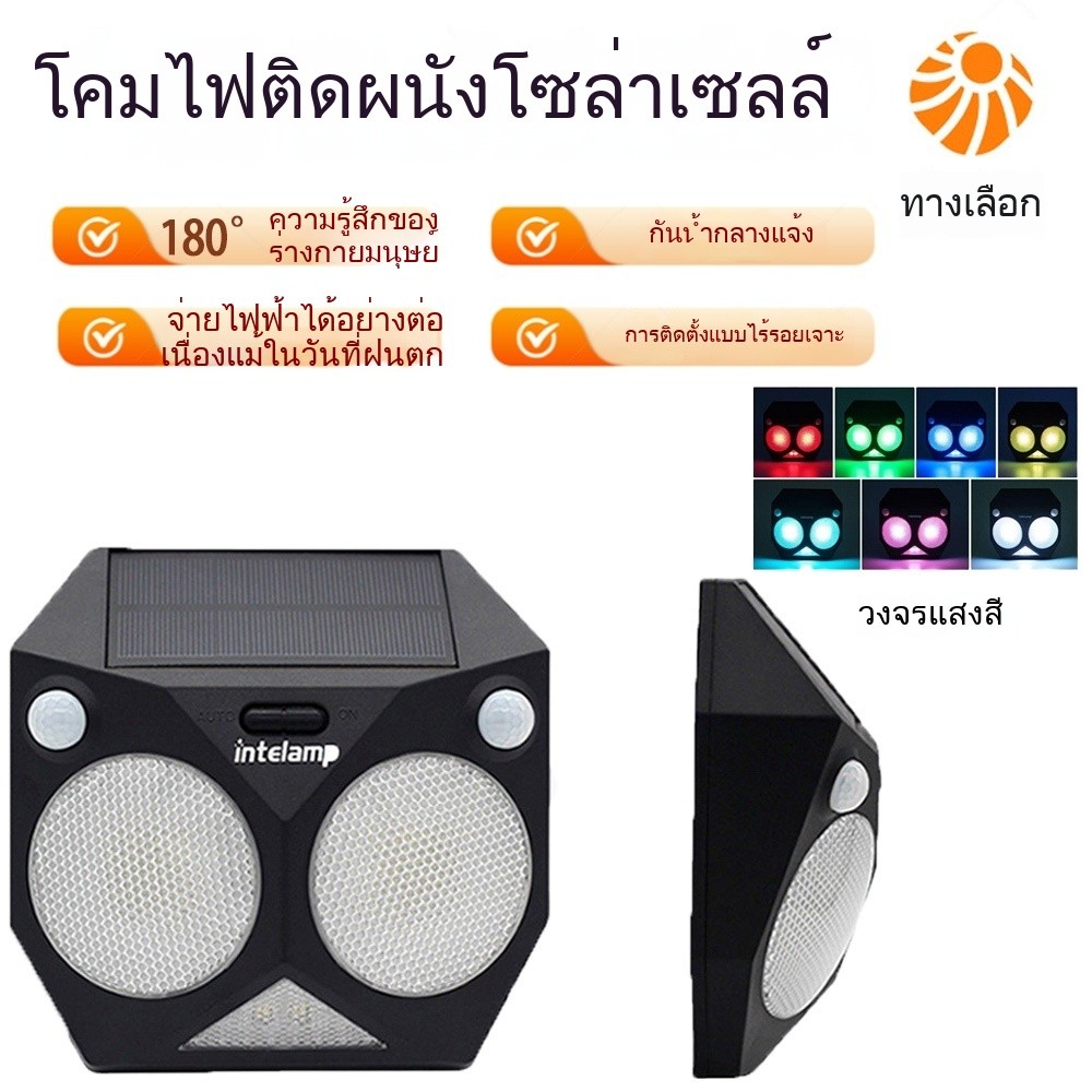 ไฟผนังเหนี่ยวนำพลังงานแสงอาทิตย์ ไฟสวน ไฟเหนี่ยวนำร่างกายมนุษย์ ไฟกันน้ำ ประหยัดพลังงาน ไฟ LED ไฟถนน ไฟสวน