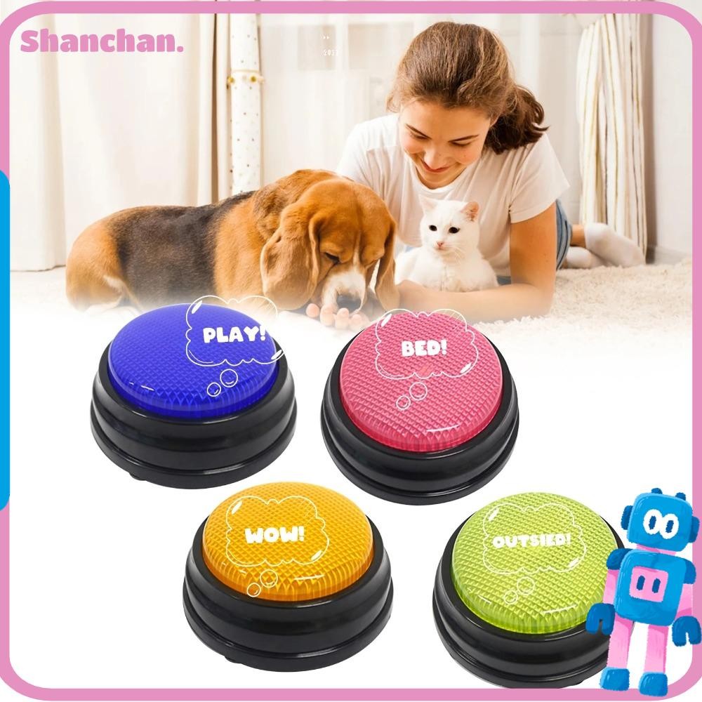 SHANCHAN 4 ชิ้นเกม Buzzers, Trivia เกม 4 สีคําตอบ, แฟชั่นพร้อมไฟและเสียง Family Feud Jeopardy Buzzer