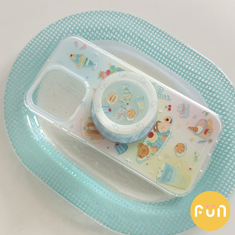 INS Slippable เค้กไอศกรีม Bowknot Holder Stand ไร้สายชาร์จเคสโทรศัพท์สําหรับ iPhone 17 16 15 14 Pro Max 13 iPhone17 ป้องกันฝุ่น IMD Magnetic Mobile Shell - รูปที่ 6