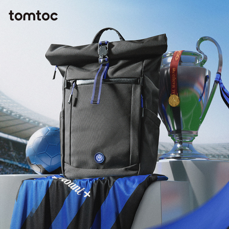 Tomtoc International Milan Backpack T61 Mens Casual Roll-up Large Capacity 16 นิ้วกระเป๋าคอมพิวเตอร์