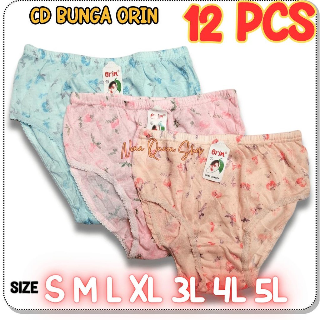 KATUN 12 ชิ้นขายส่งผู้หญิง CD Orin Cotton Floral Pattern กางเกง ORIN